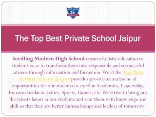 The Top Best Private School Jaipur