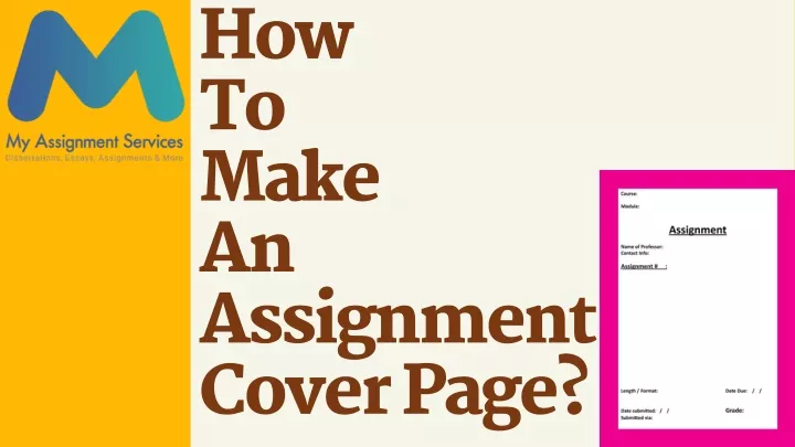 how to make an assignment cover page