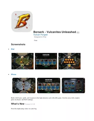Berserk - Vulcanites Unleashed