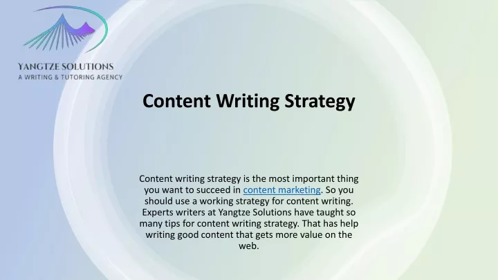 content writing strategy