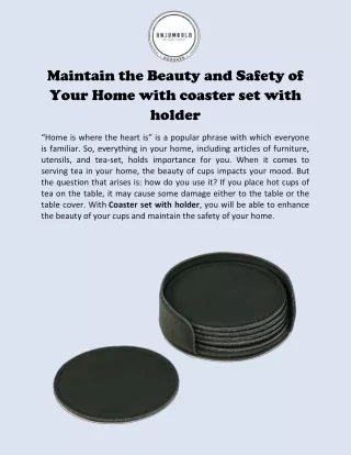 Best Coaster Set With Holder Online In New Jersey | Unjumbold