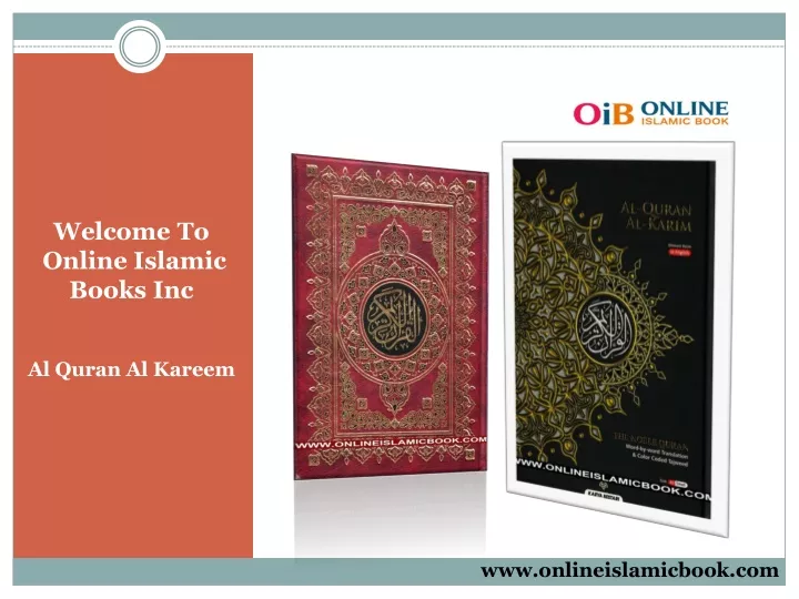 welcome to online islamic books inc