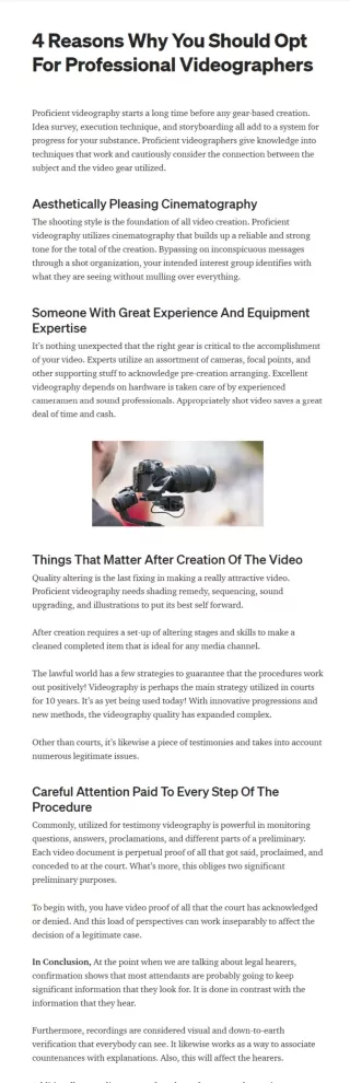 Why You Should Opt For Professional Videographers