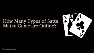How Many Types of Satta Matka Game are Online