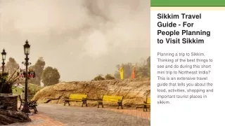 Sikkim Travel Guide - For People Planning to Visit Sikkim