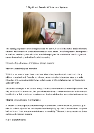5 significant benefits of intercom systems