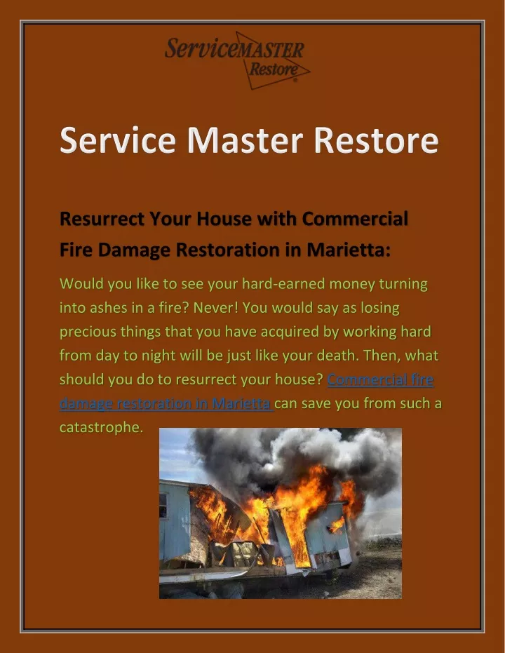 resurrect your house with commercial fire damage