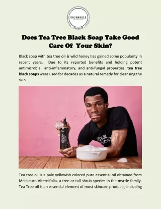 Best Tea Tree Black Soap Online In New Jersey | Unjumbold