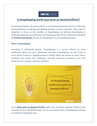 is dropshipping worth your print on demand efforts