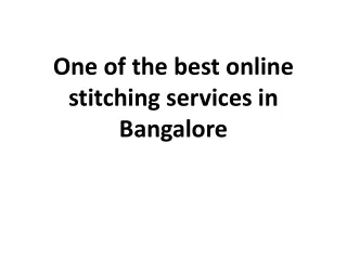 one of the best online stitching services in bangalore