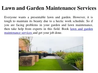 Lawn and Garden Maintenance Services