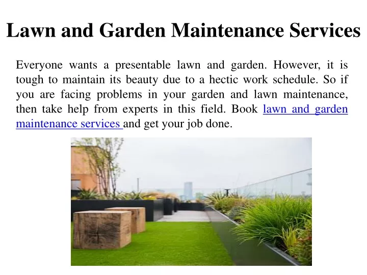 lawn and garden maintenance s ervices