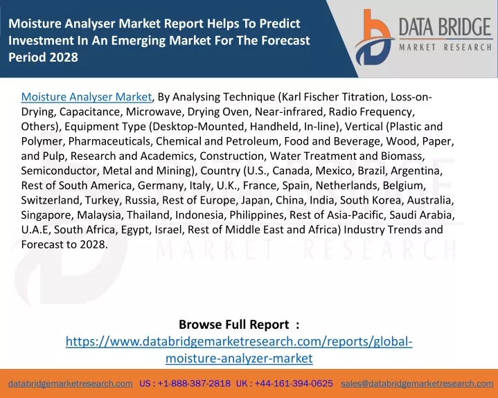 moisture analyser market report helps to predict