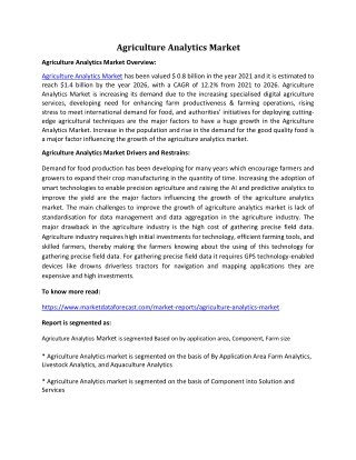 agriculture analytics market