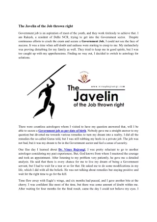 the javelin of the job thrown right