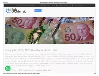 Buy Undetectable Counterfeit Canadian Dollar Notes Online