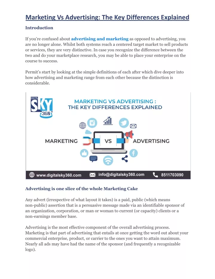 marketing vs advertising the key differences