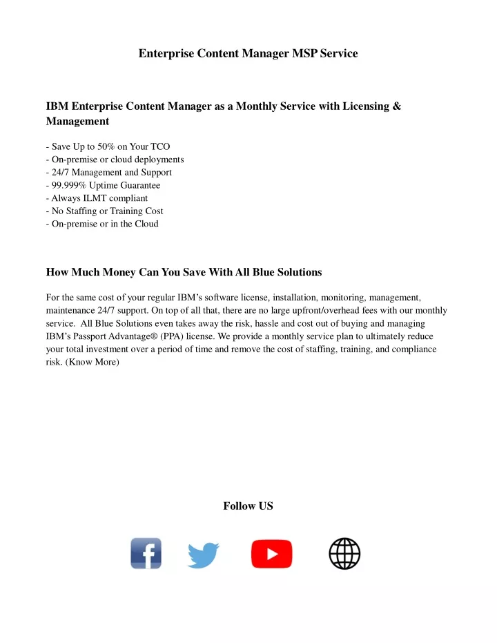 enterprise content manager msp service