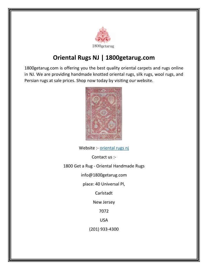 oriental rugs nj 1800getarug com