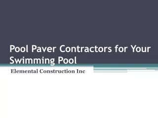 Pool Paver Contractors for Your Swimming Pool