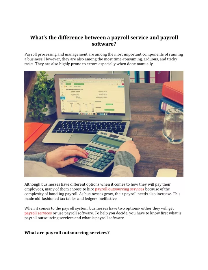 what s the difference between a payroll service