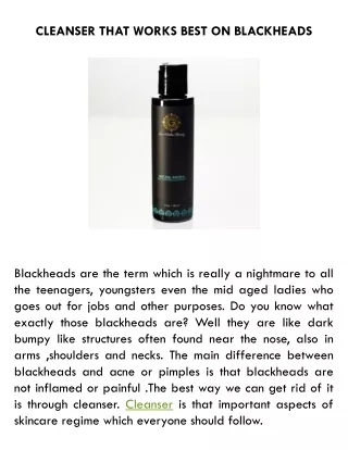 cleanser that works best on blackheads