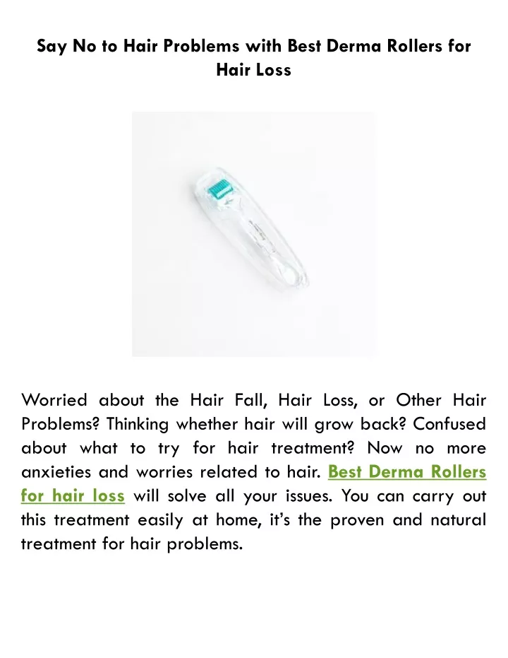say no to hair problems with best derma rollers