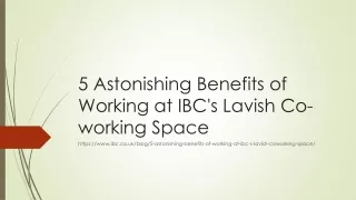 5 Astonishing Benefits of Working at IBC's Lavish Coworking Space