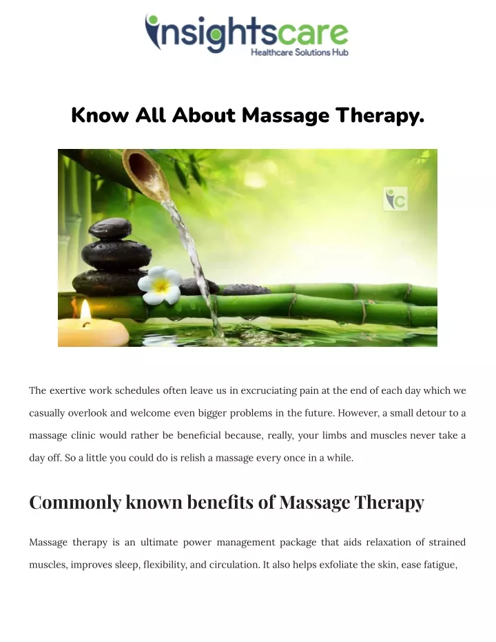 know all about massage therapy