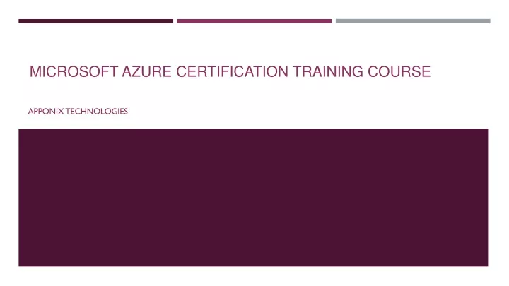 microsoft azure certification training course