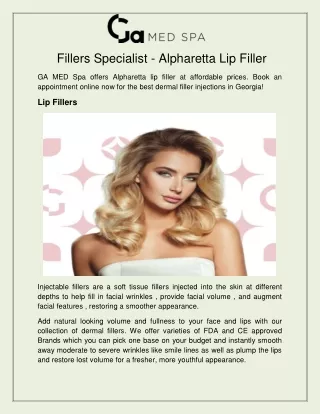 Fillers Specialist - Alpharetta Lip Filler