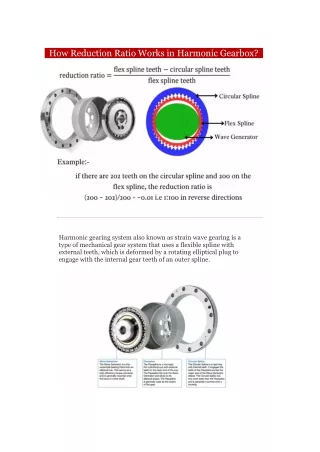 how reduction ratio works in harmonic gearbox