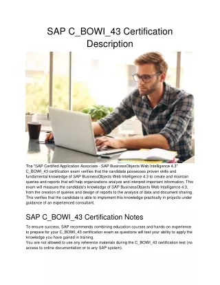 sap c bowi 43 certification description