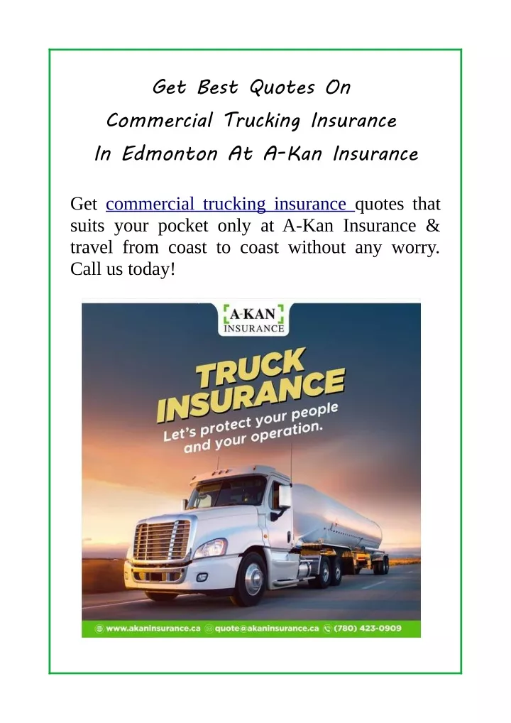 get best quotes on commercial trucking insurance