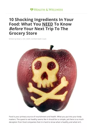 10 shocking ingredients in your food what