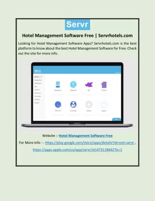 Hotel Management Software Free | Servrhotels.com