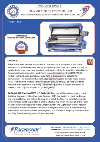 technical details master fabricinspection machine