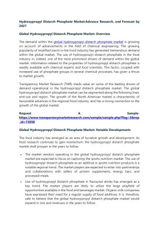 hydroxypropyl distarch phosphate market advance