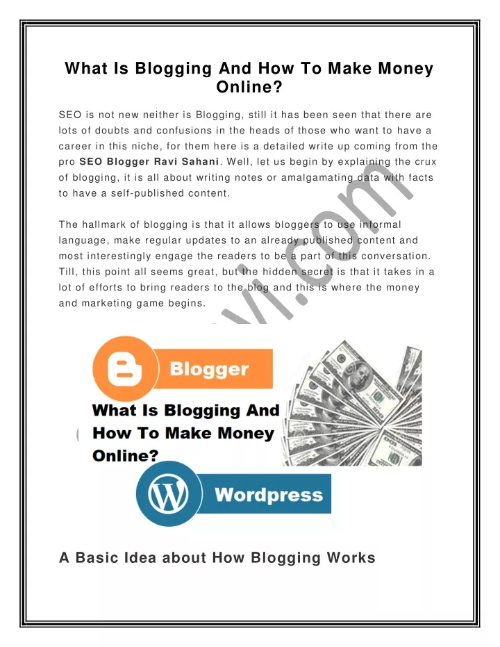 what is blogging and how to make money online