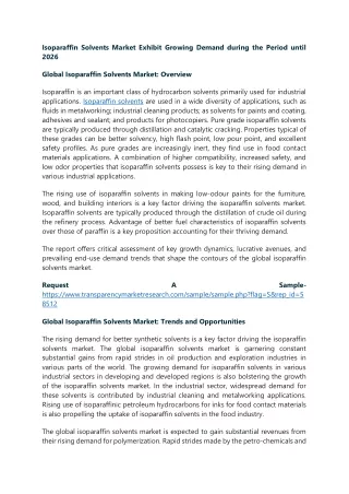 isoparaffin solvents market exhibit growing