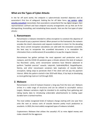 what are the types of cyber attacks