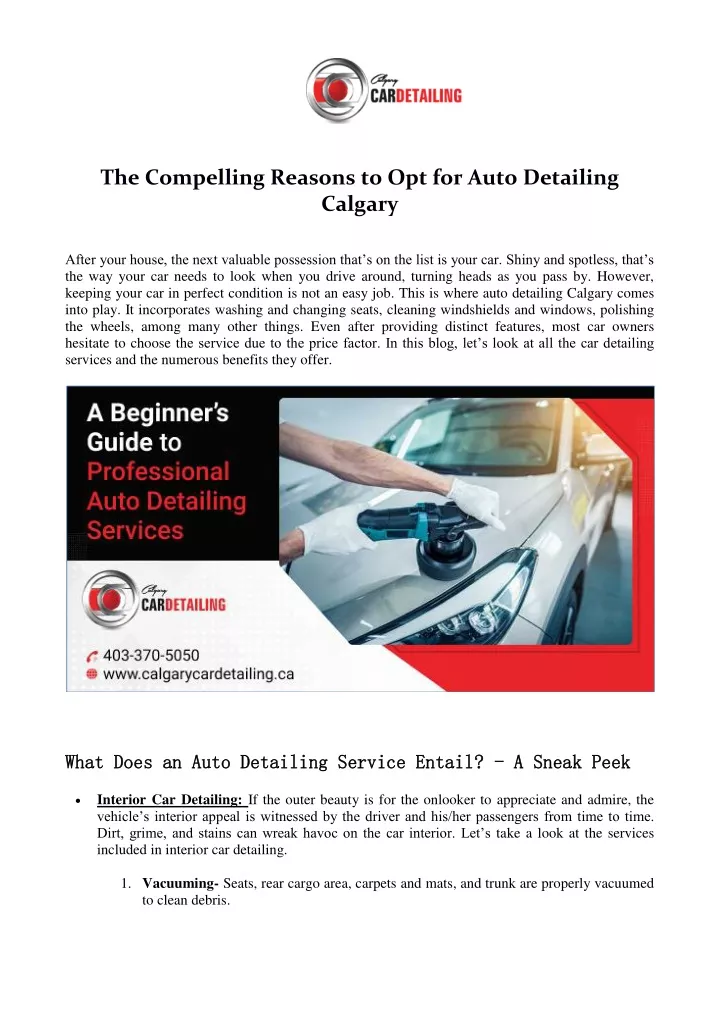 the compelling reasons to opt for auto detailing