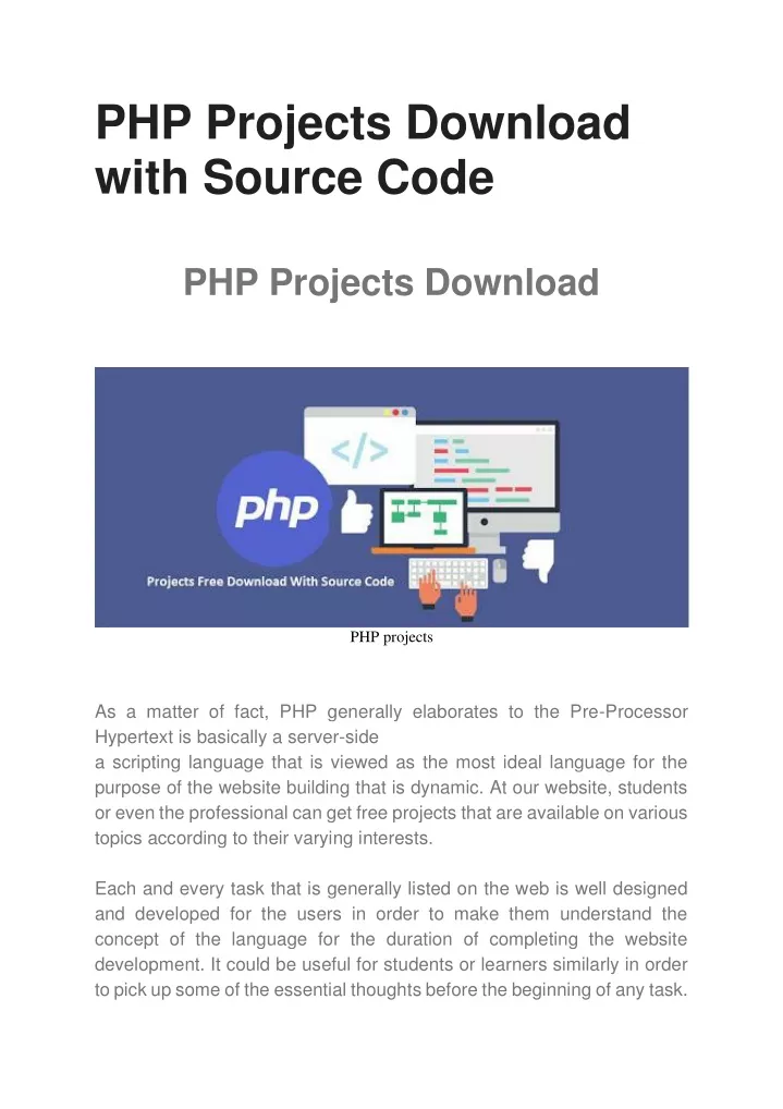 php projects download with source code