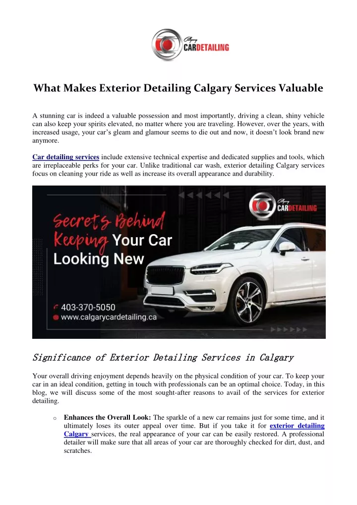 what makes exterior detailing calgary services