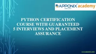 Python Certification Course by Apponix