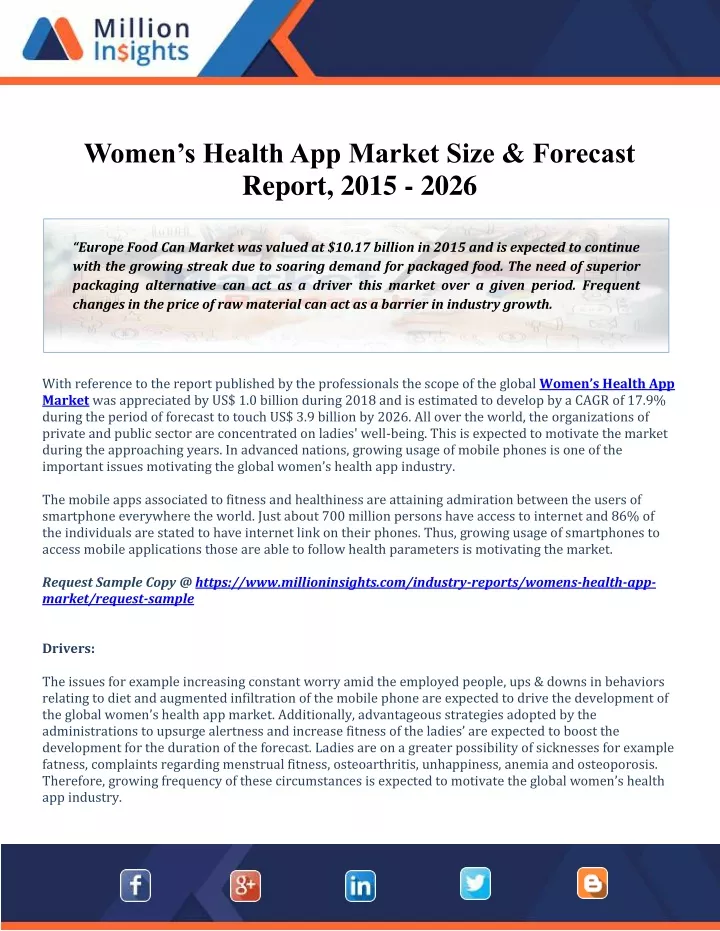 women s health app market size forecast report