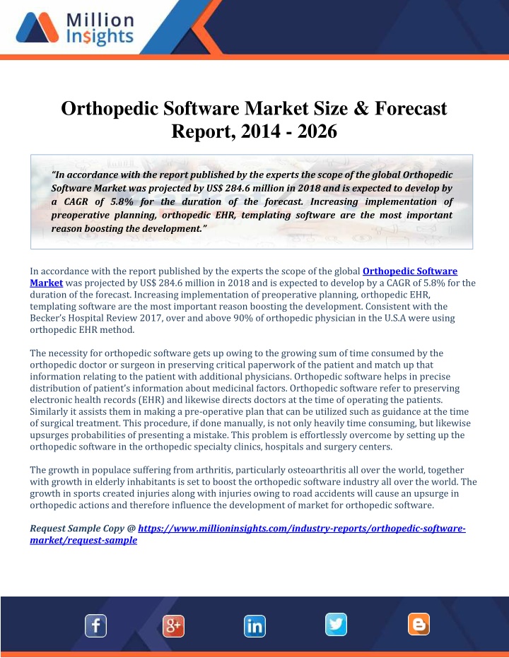 orthopedic software market size forecast report