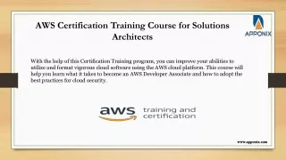 AWS Certification Training Course | AWS Solutions Architect BootCamp