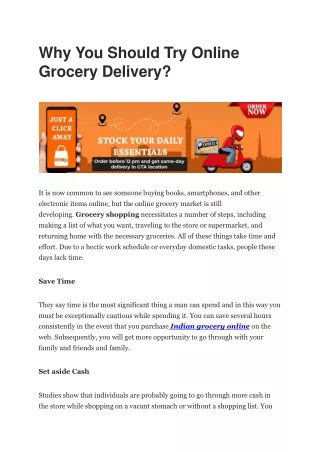 why you should try online grocery delivery