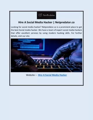 Hire A Social Media Hacker | Netpredator.co